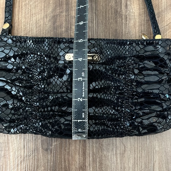 Black Micheal Kors Patent Animal Print Clutch Strap Bag - Picture 12 of 13